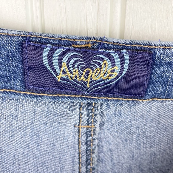 Vintage 90s Y2K Angels Double Slit Denim Maxi Jean Skirt Floral Embroidered 11 - Picture 5 of 10